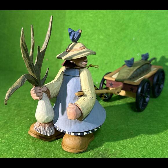 NIB Farmer’s Market By Williraye Studio BUMPER CROP  2pc Set GIRL PULLING WAGON - Picture 6 of 9